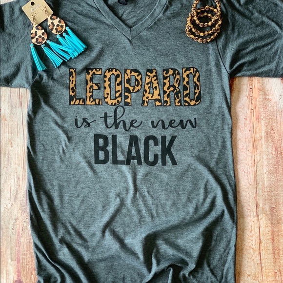 Leopard Is the new Black t-shirt Graphic Tee - Picture 1 of 3